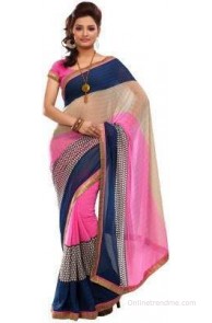 Fabdeal Printed Banarasi Georgette Sari